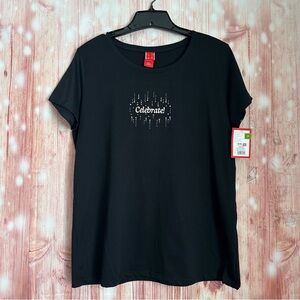 Target Black Celebrate Studded Holiday Crewneck Short Sleeve T Shirt Size XXL